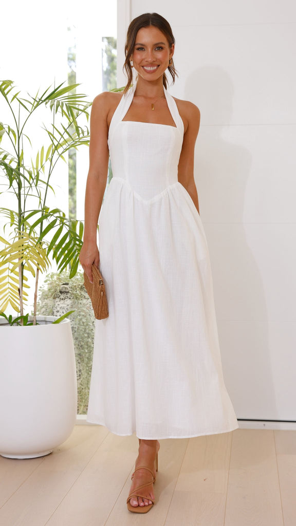 Caden Maxi Dress - White - Billy J