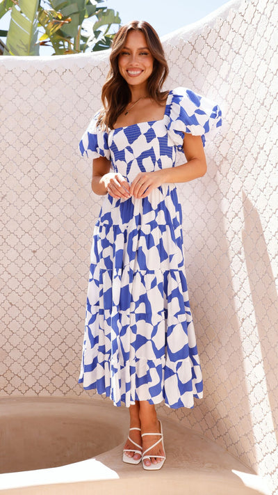 Load image into Gallery viewer, Bronty Maxi Dress - Blue - Billy J
