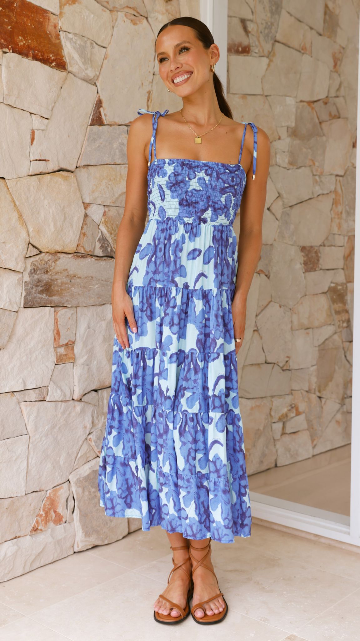 Badar Maxi Dress - Blue Floral - Billy J