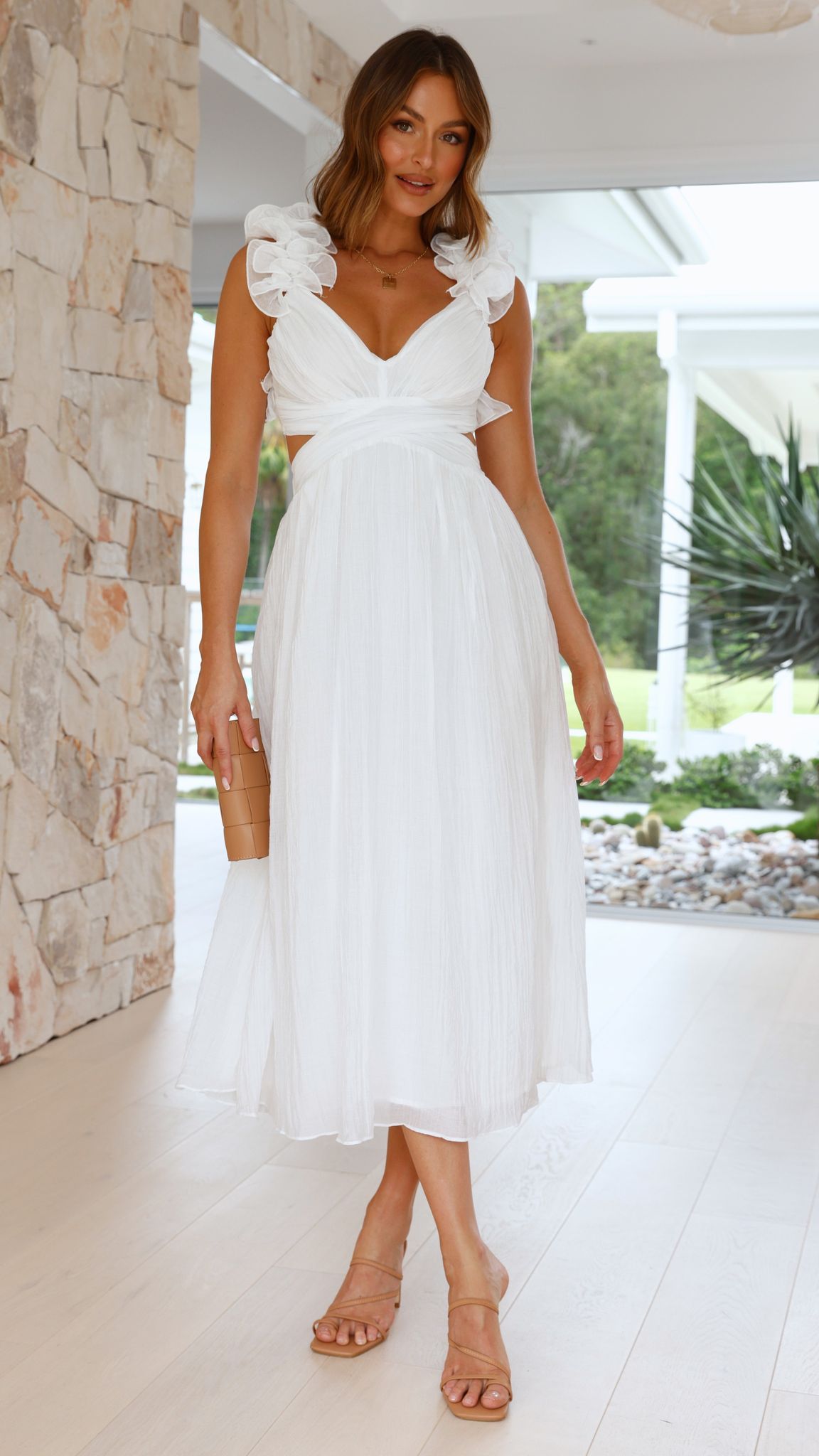 Cadell Maxi Dress - White - Billy J