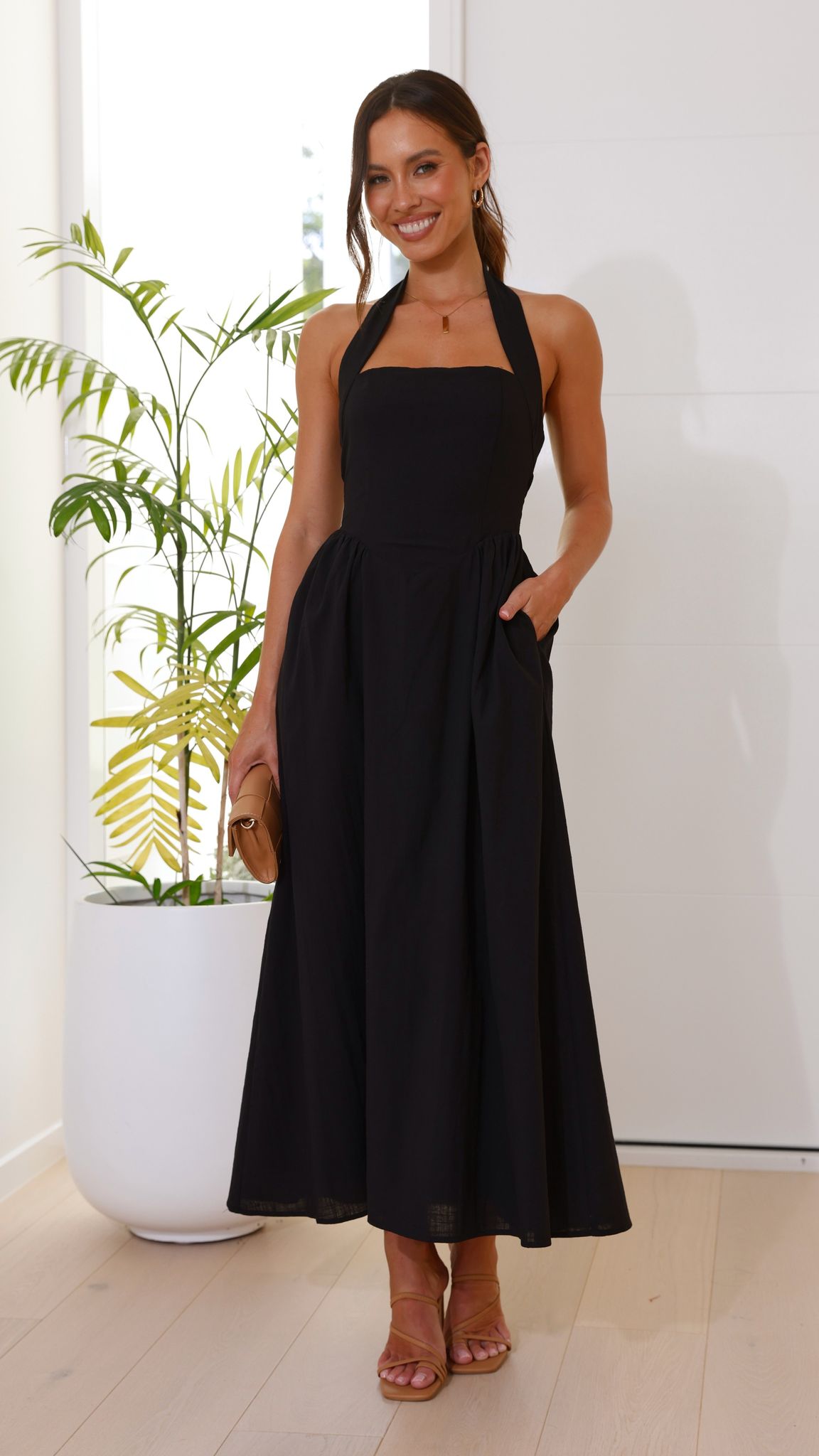 Caden Maxi Dress - Black - Billy J