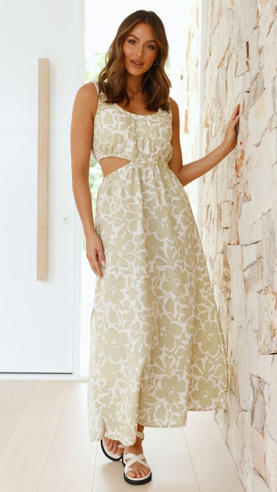 Load image into Gallery viewer, Soraya Maxi Dress - Aloe - Billy J
