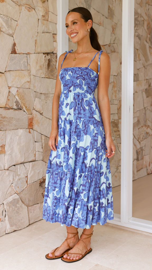 Badar Maxi Dress - Blue Floral - Billy J