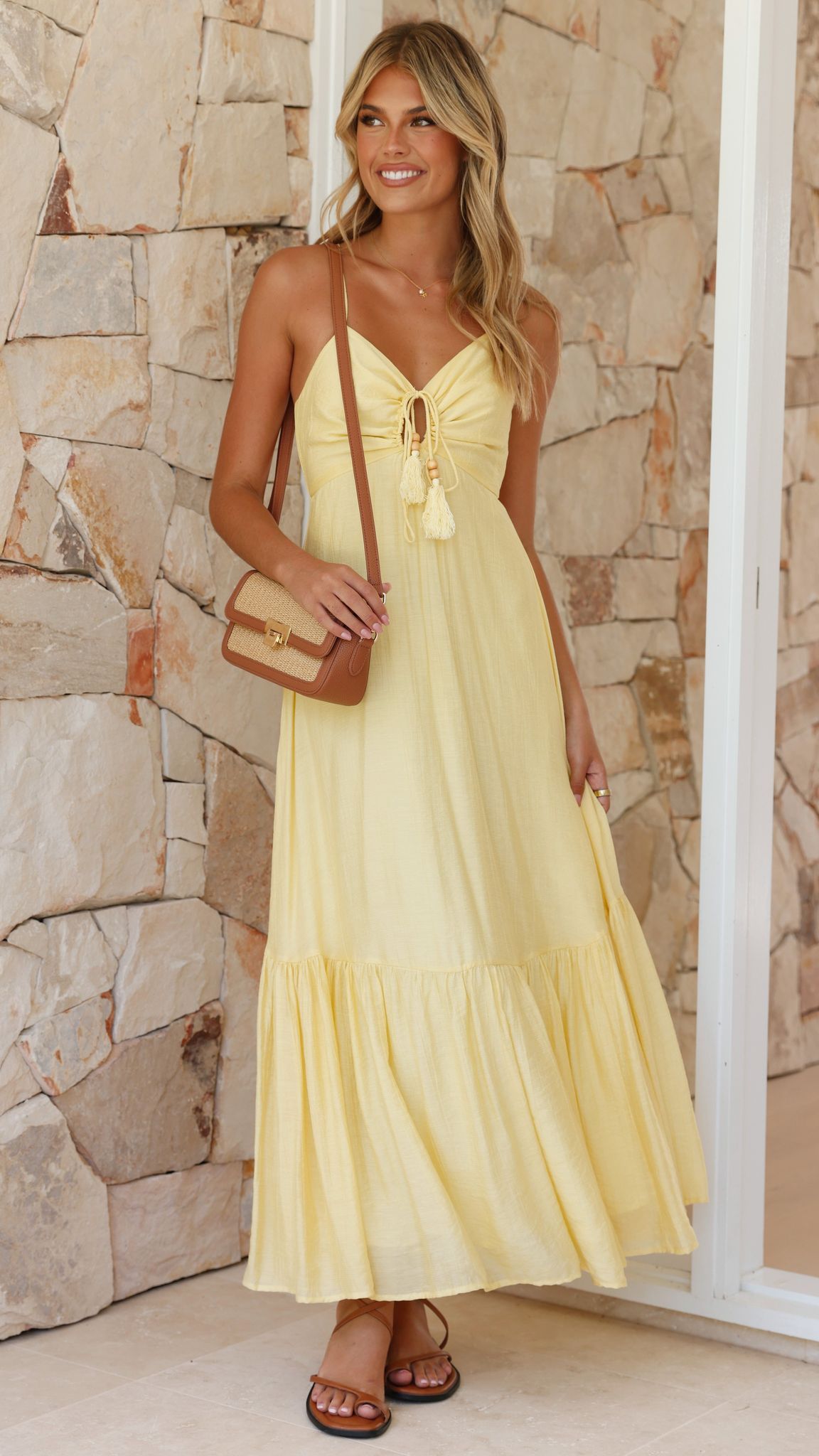 Dabney Maxi Dress - Soft Yellow - Billy J