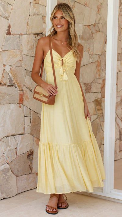 Load image into Gallery viewer, Dabney Maxi Dress - Soft Yellow - Billy J
