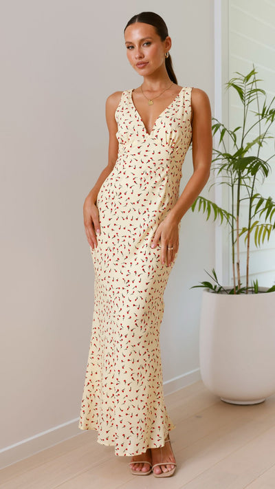 Load image into Gallery viewer, Saniah Maxi Dress - Yellow Rose - Billy J
