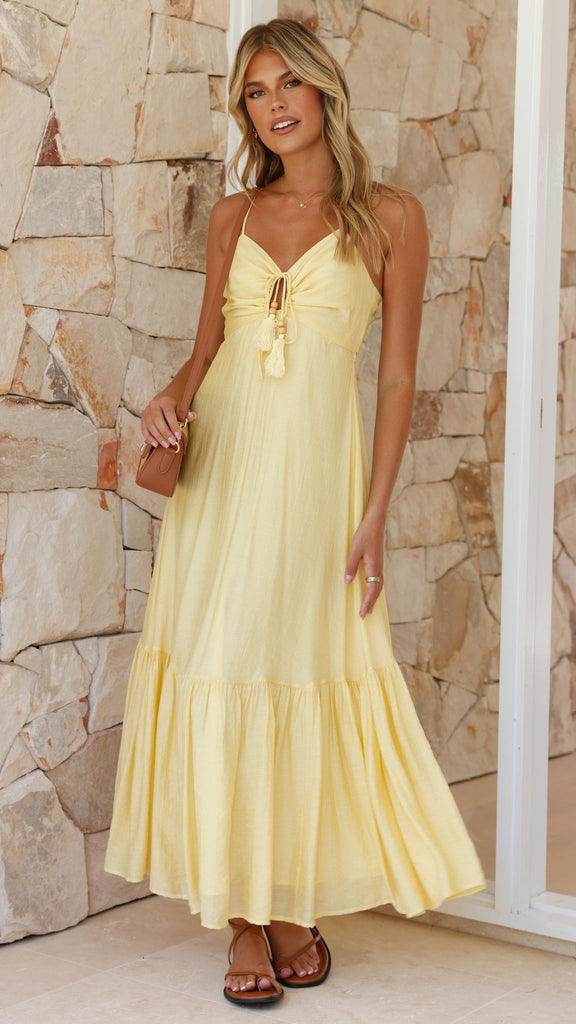 Dabney Maxi Dress - Soft Yellow - Billy J