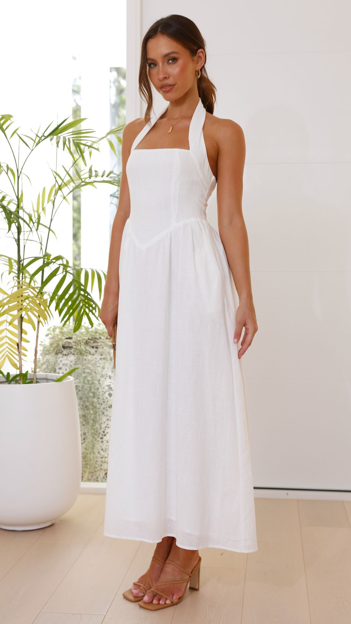 Caden Maxi Dress - White - Billy J