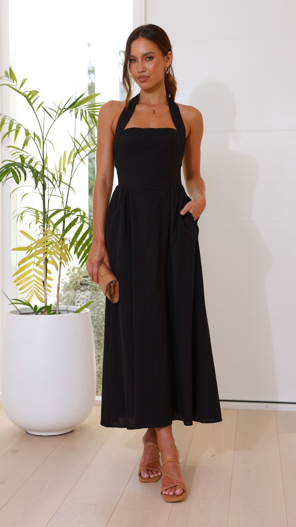 Caden Maxi Dress - Black - Billy J