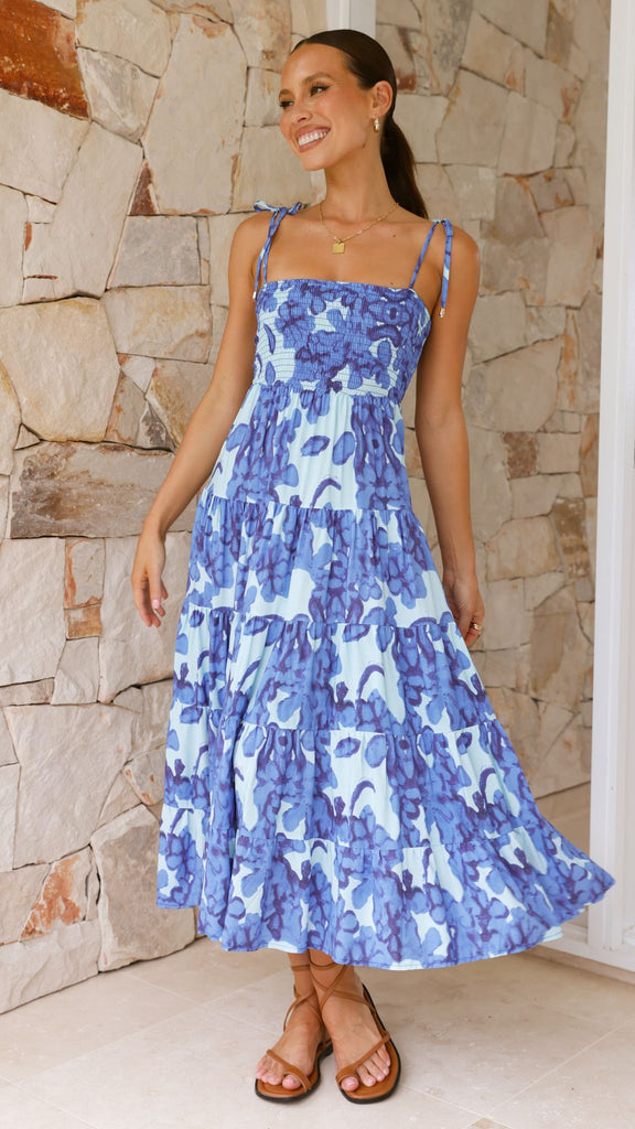 Badar Maxi Dress - Blue Floral - Billy J