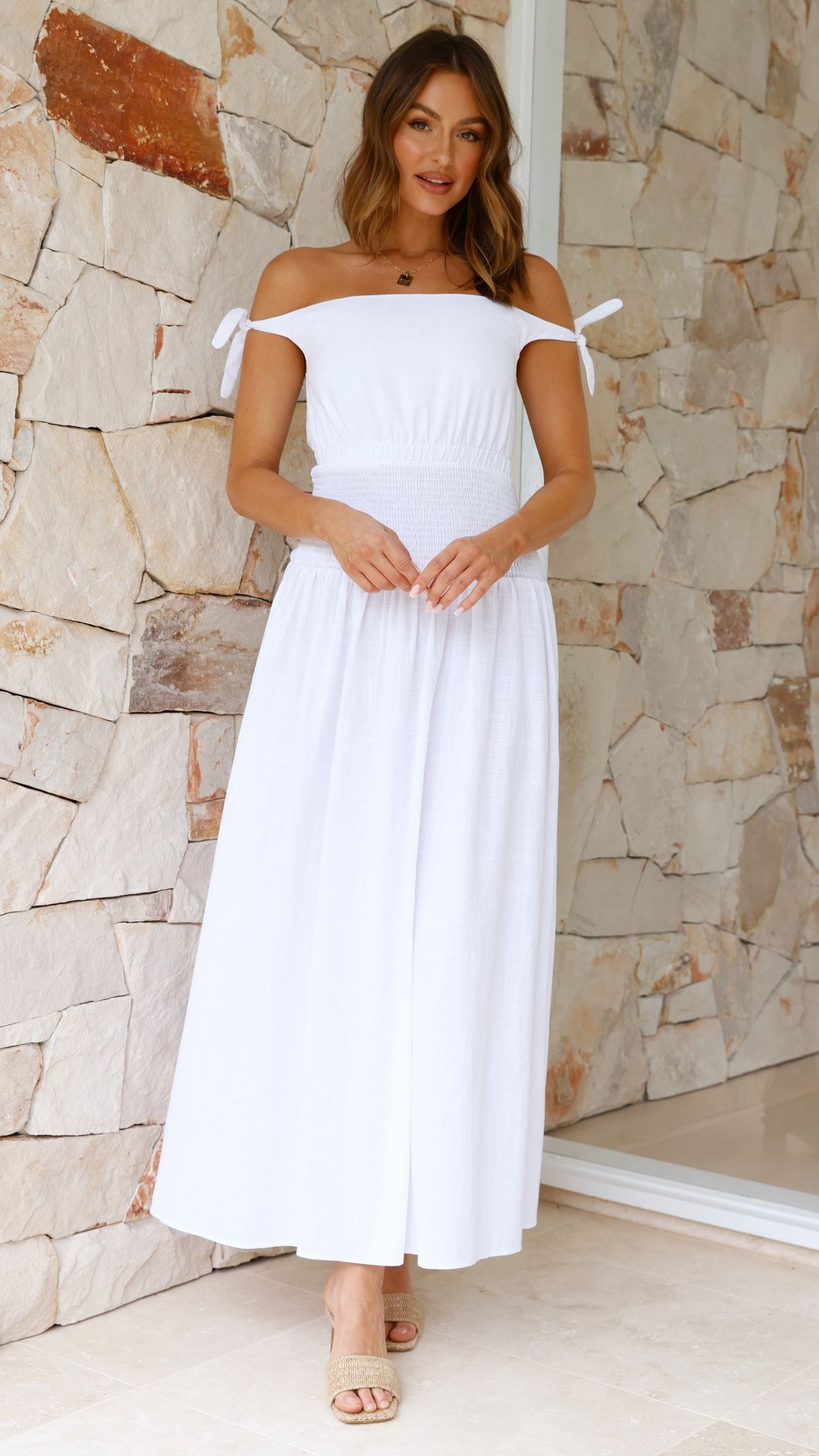 Adelaide Maxi Dress - White - Billy J