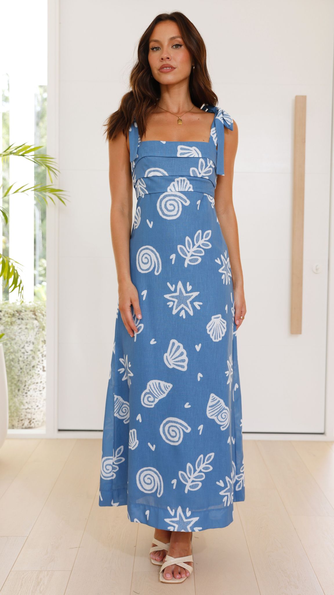 Caitlin Maxi Dress - Blue / White - Billy J