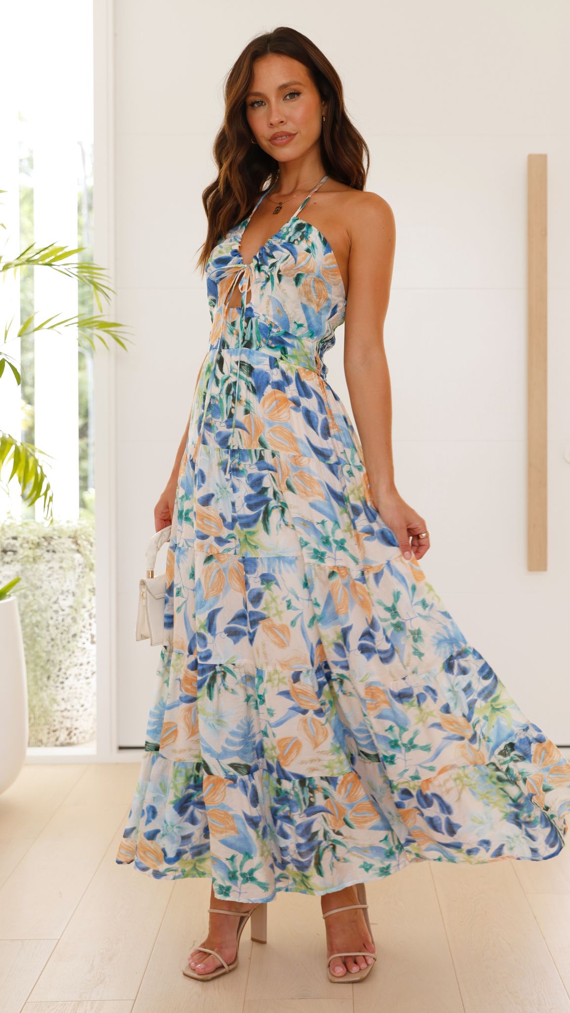 Majella Maxi Dress - Blue Floral - Billy J