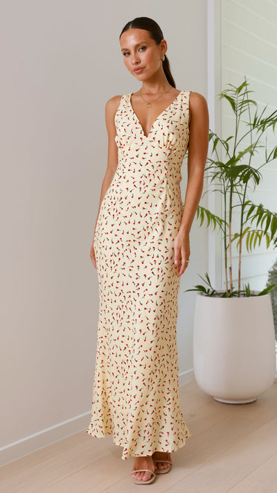 Load image into Gallery viewer, Saniah Maxi Dress - Yellow Rose - Billy J
