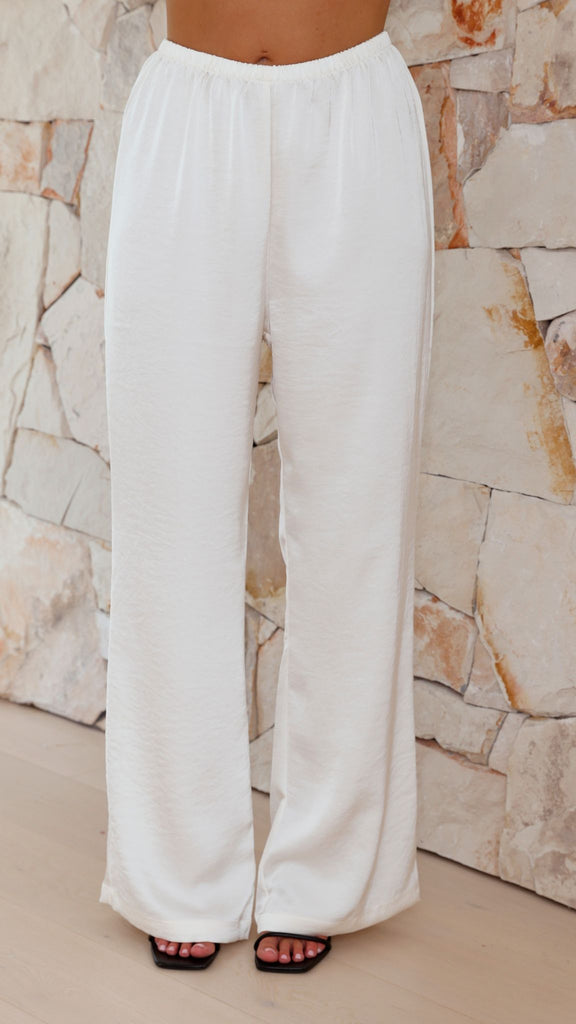 Imogen Button Pants - Cream - Billy J