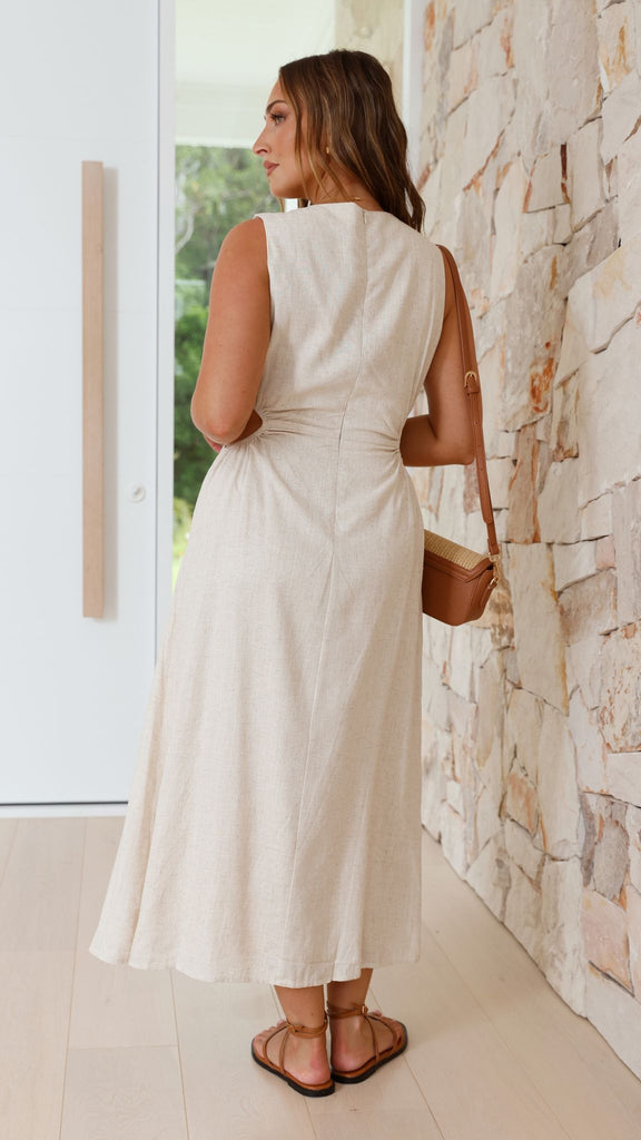 Jamila Midi Dress - Natural - Billy J