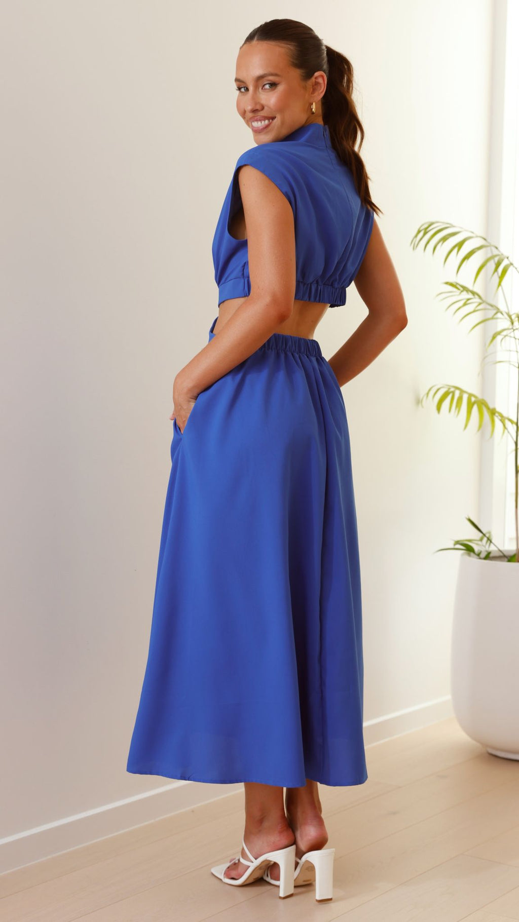 Maddison Midi Dress - Blue - Billy J