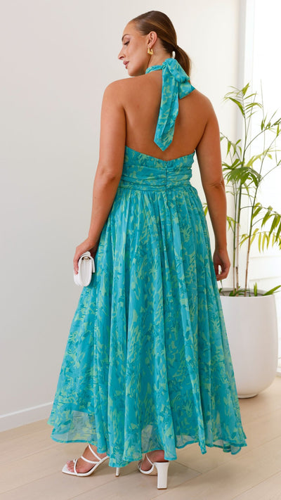 Load image into Gallery viewer, Zahava Maxi Dress - Green Floral - Billy J
