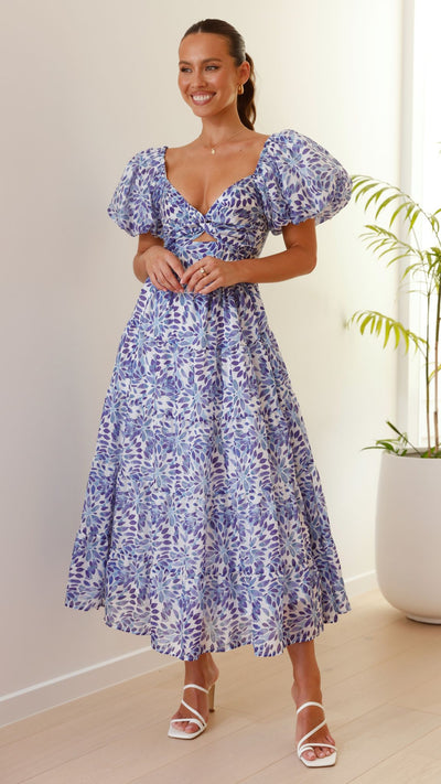 Load image into Gallery viewer, Balthazar Maxi Dress - Blue Floral - Billy J
