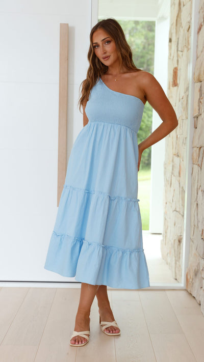 Load image into Gallery viewer, Alanna Midi Dress - Sky Blue - Billy J
