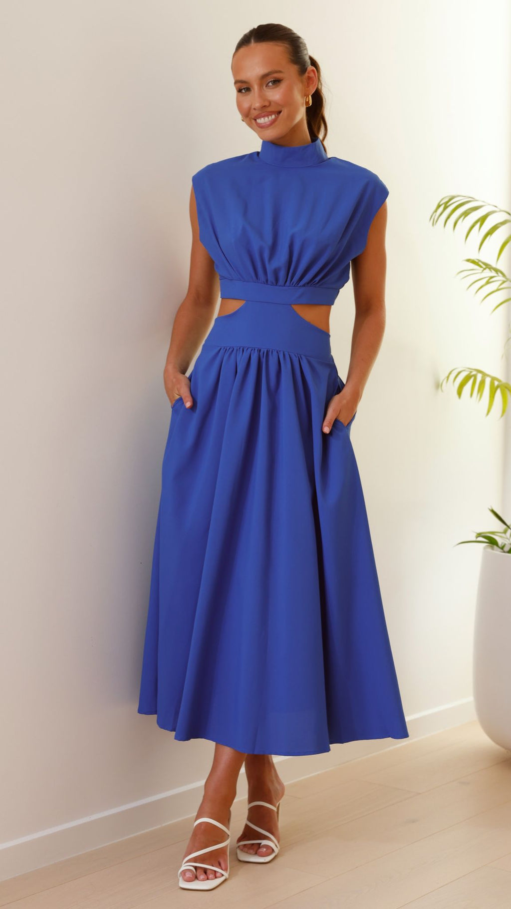 Maddison Midi Dress - Blue - Billy J