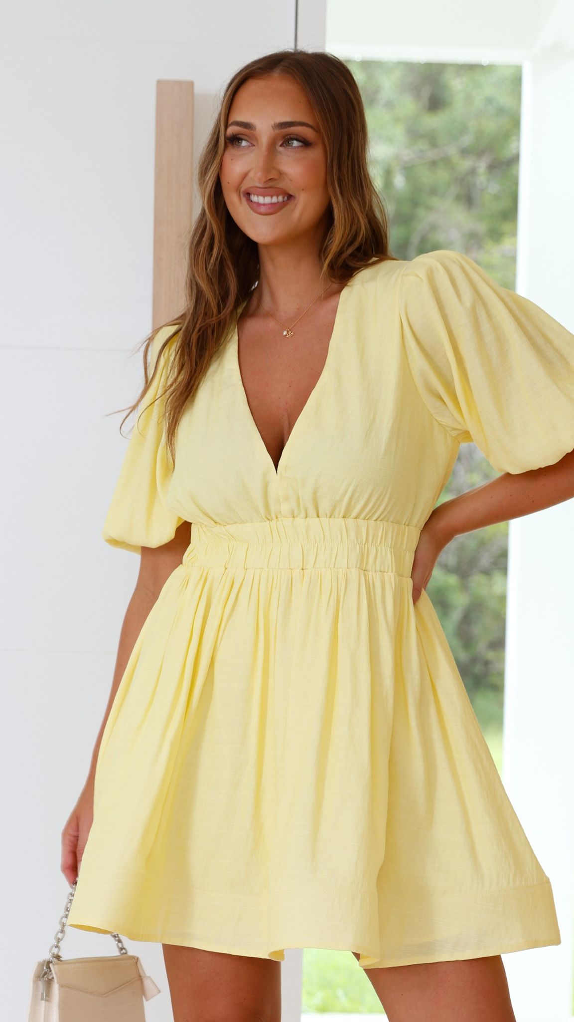 Erin Mini Dress - Yellow - Billy J