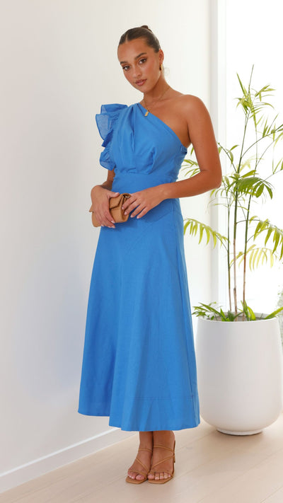 Load image into Gallery viewer, Stassie Midi Dress - Blue - Billy J
