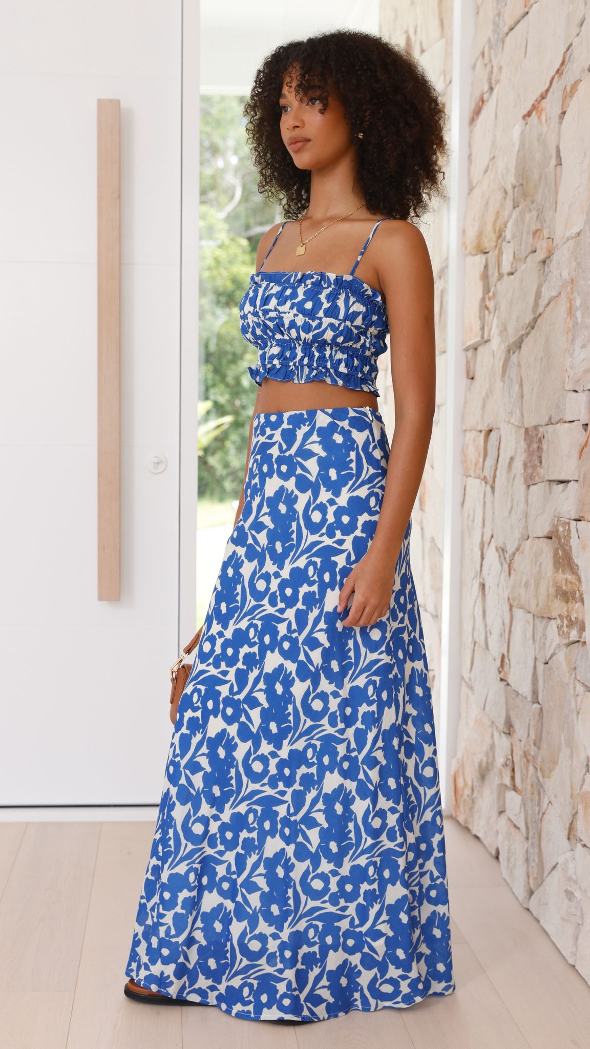 Romma Maxi Skirt - Blue Floral - Billy J