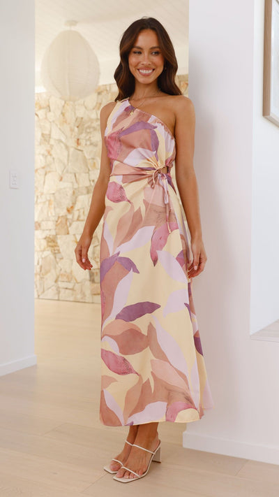 Load image into Gallery viewer, Lana Maxi Dress - Pink/Purple Floral - Billy J
