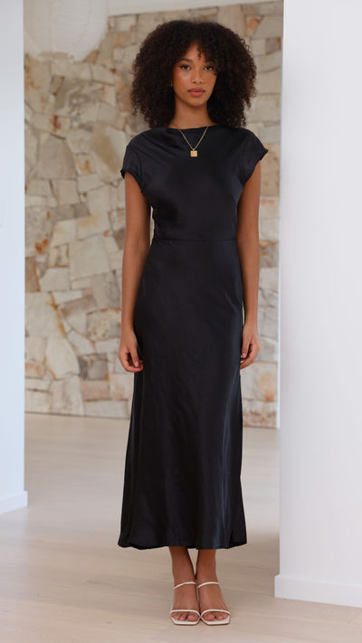 Load image into Gallery viewer, Ivana Midi Dress - Black - Billy J
