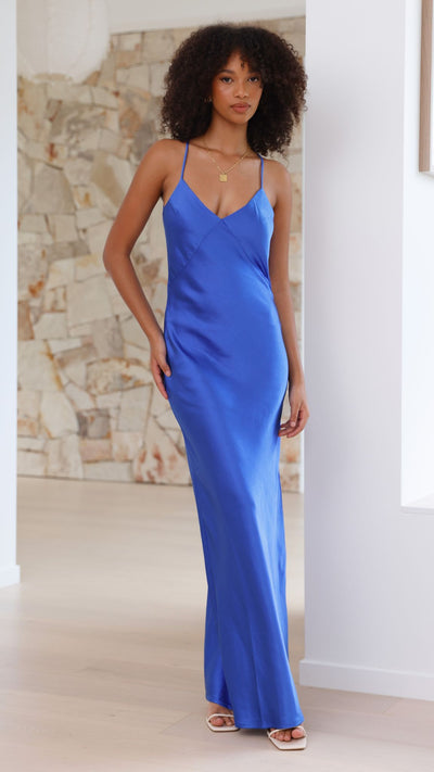 Load image into Gallery viewer, Gisella Maxi Dress - Cobalt Blue - Billy J
