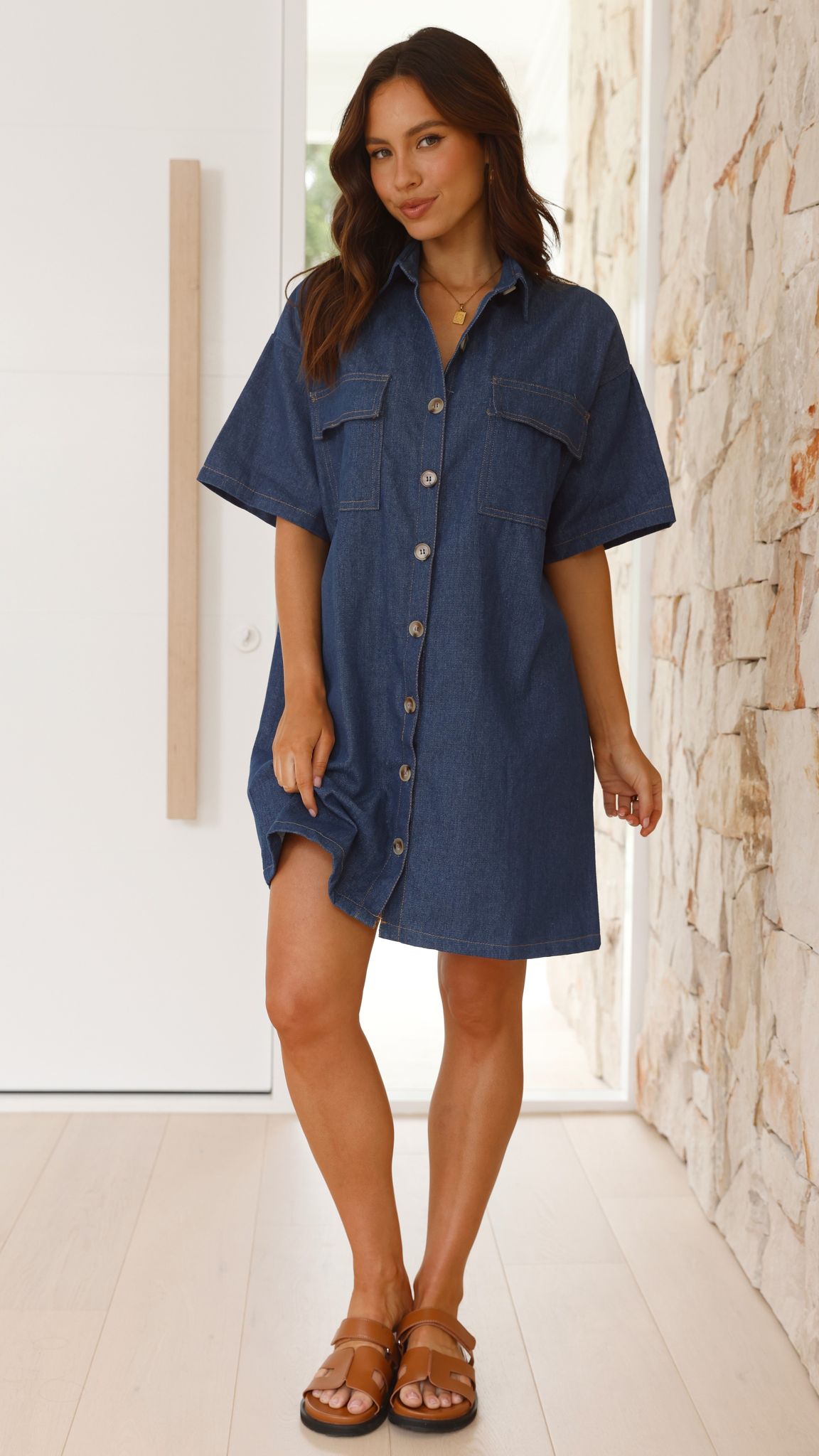 Laksha Mini Dress - Dark Denim - Billy J