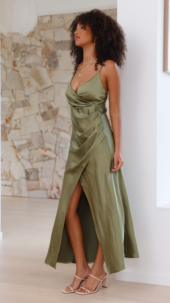 Elsa Midi Dress - Olive - Billy J