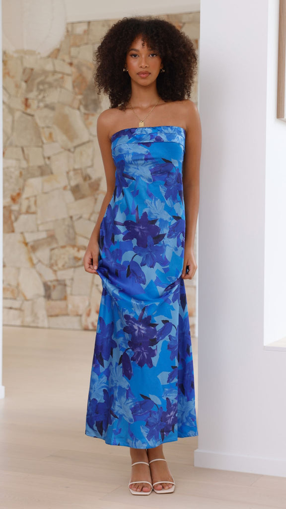 Miya Maxi Dress - Blue Floral - Billy J