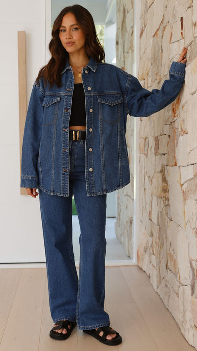 Load image into Gallery viewer, Organic Denim Jacket - Vintage Blue - Billy J
