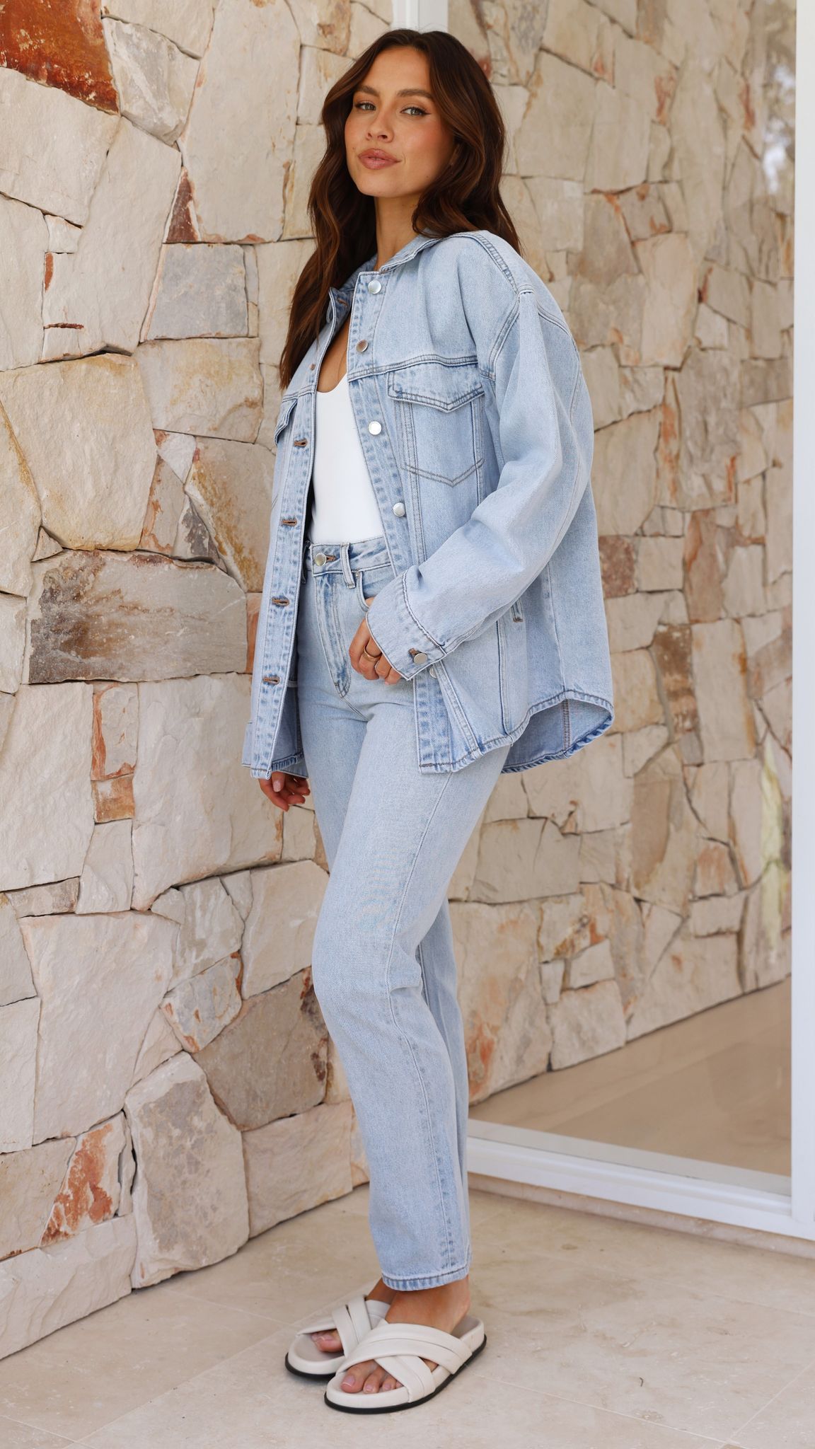 Organic Denim Jacket - Clear Blue - Billy J