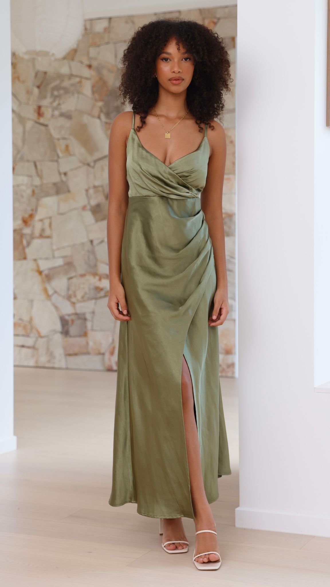 Elsa Midi Dress - Olive - Billy J