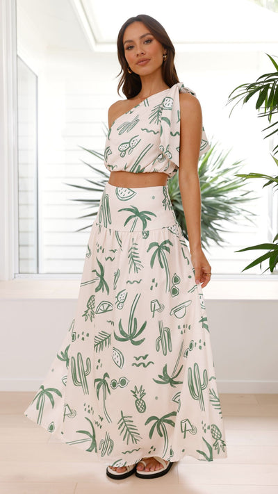 Load image into Gallery viewer, Jamaine Maxi Skirt - Green Palm - Billy J
