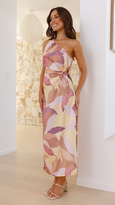 Load image into Gallery viewer, Lana Maxi Dress - Pink/Purple Floral - Billy J
