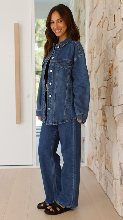 Load image into Gallery viewer, Organic Denim Jacket - Vintage Blue - Billy J
