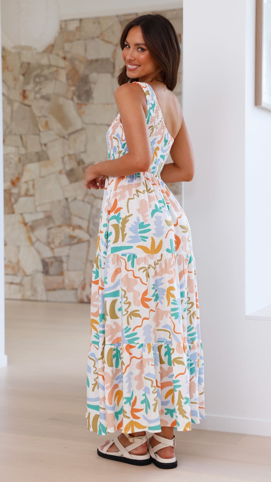 Jaci Midi Dress - Tierra Print - Billy J