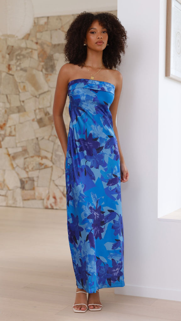 Miya Maxi Dress - Blue Floral - Billy J