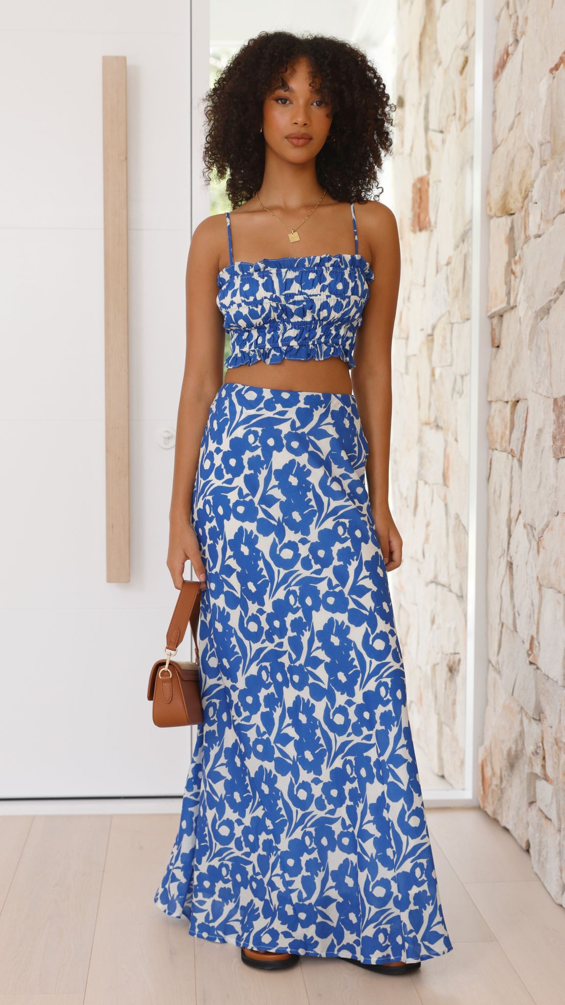 Romma Maxi Skirt - Blue Floral - Billy J