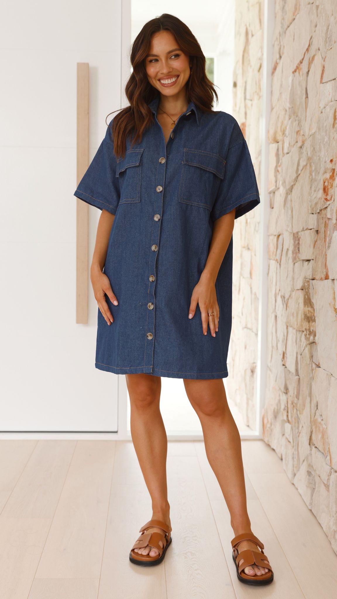 Laksha Mini Dress - Dark Denim - Billy J