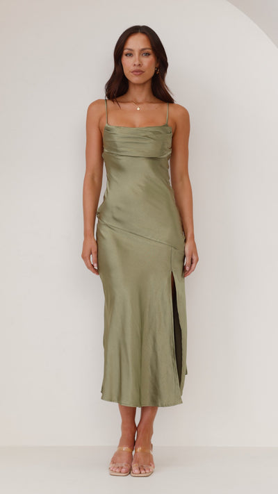 Load image into Gallery viewer, Celina Midi Dress - Olive - Billy J
