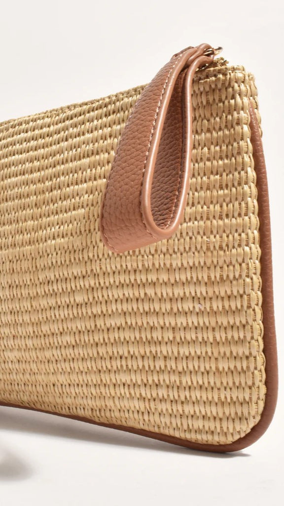 Francesca Weave Pouch -  Natural/Tan - Billy J