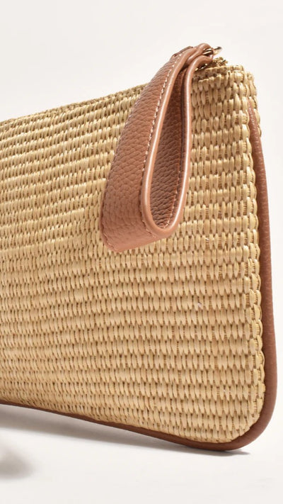 Load image into Gallery viewer, Francesca Weave Pouch -  Natural/Tan - Billy J
