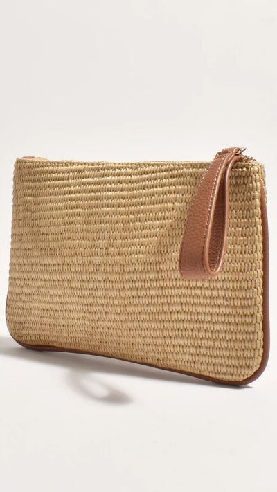 Load image into Gallery viewer, Francesca Weave Pouch -  Natural/Tan - Billy J
