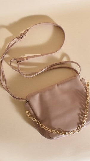 Load image into Gallery viewer, Brinley Gathered Top Crossbody Bag - Nude/Gold - Billy J
