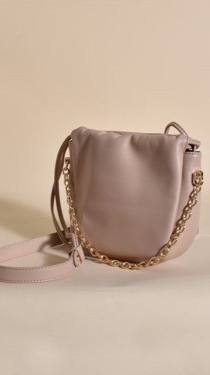 Load image into Gallery viewer, Brinley Gathered Top Crossbody Bag - Nude/Gold - Billy J
